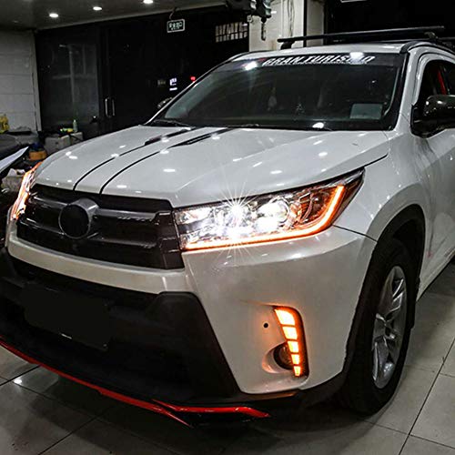 GTINTHEBOX High Power Switchback Amber & White Dual Color LED DRL Fog Driving Lights Extremely Bright with Sequential Turn Signal Lamps Lamp Kit Perfect Fit For 2017 2018 2019 Toyota Highlander - Thumbnail 4