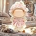 Eayaele Clothes for Labubu - 4PC Set with Shoes for 6.7 Inches Doll, Premium Outfit with Accessories, Stylish Clothes for Labubu (NO Doll)(Pink Plaid)