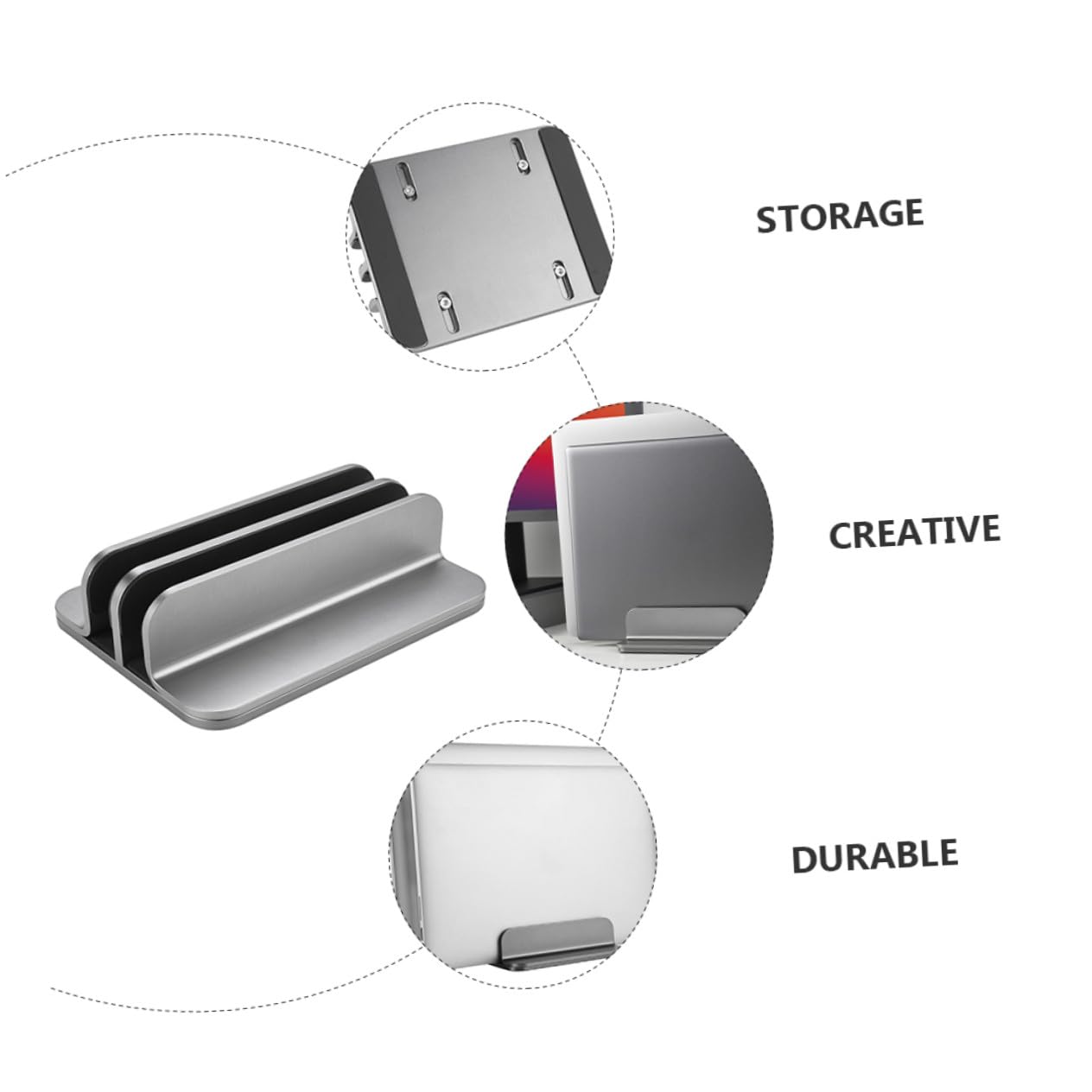 Soporte Vertical para Portátil de Aluminio Base para Tablet Diseño y Resistente Soporte de Escritorio Práctico para Hogar y Oficina