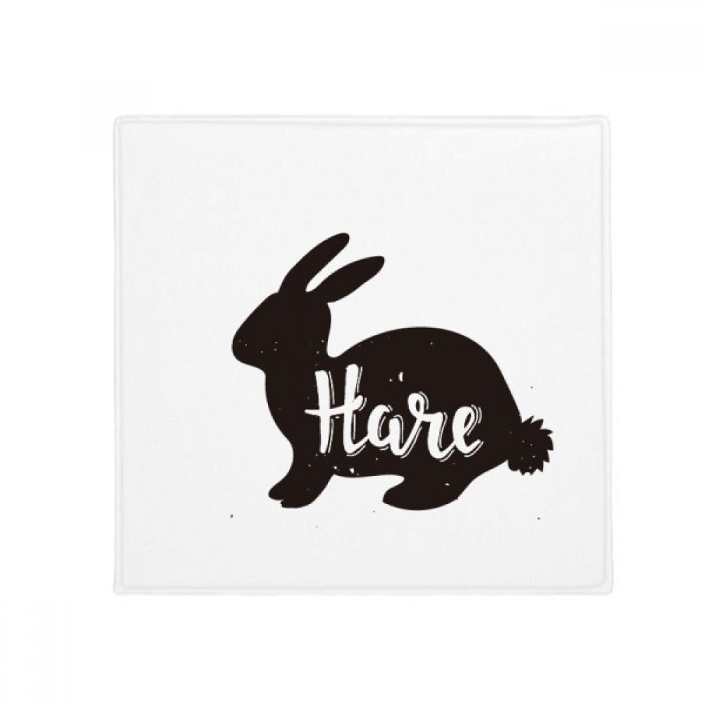 Tapis pour animaux lièvre noir et blanc antidérapant de 50x50 cm