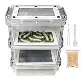 Kit D'élevage De Larves De Ténébrion Pour Poules - Bac Nourrisseur À 3 Niveaux Pour À Soie | Conteneur Élevage Ver À Soie - Pour Éleveurs, Amateurs, Propriétaires D'animaux, Agriculteurs, Écoles,