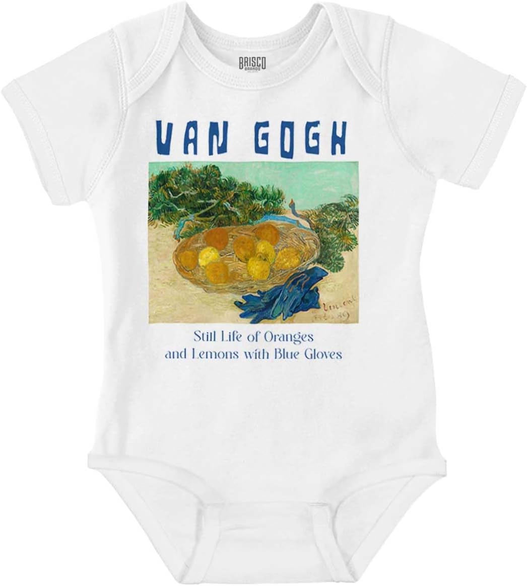 Brisco Brands Van Gogh Oranges Lemons Still Life Baby Romper Boys or Girls