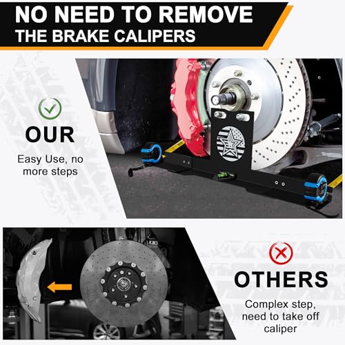 Image of Wheel Alignment Tool with Imperial Tape Measure, Upgraded Automotive Alignment kit Without Removing Calipers, Heavy-Duty Stainless Steel Toe Alignment Plates for Most Cars, Trucks and SUVs