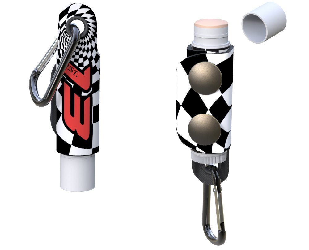 Snaps Lip Balm Holder Checker Flag Chapstick Holder MADE IN THE USA