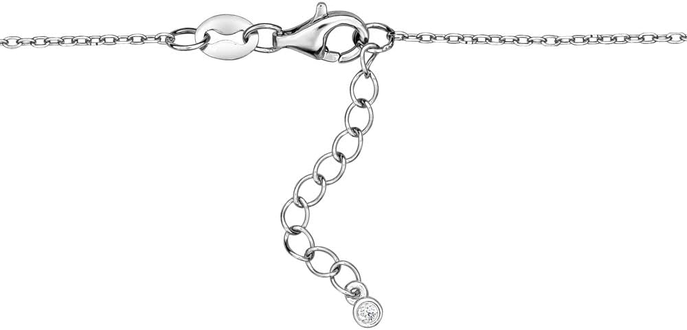 Massete Sterling Silver Necklace Pendant 6 Petal Flowers with Simulated Diamonds 17.5" - Image 3