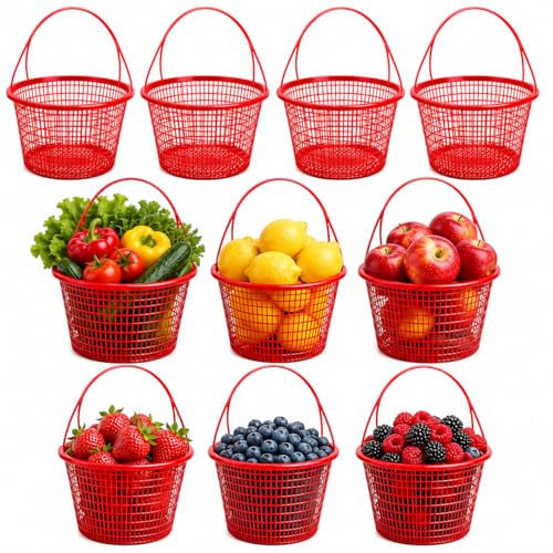 Plastic Berry Baskets 10Pcs Fruit Picking Basket...
