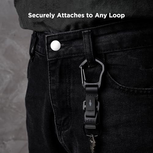 ALPAKA HUB Carabiner(L): Quick Release Keychain with Magnetic Belt Clip - EDC Carabiner for Keys - Tactical Gear & Backpack Accessories - Attach to ALPAKA Sling Bag, Belt Loops, and More