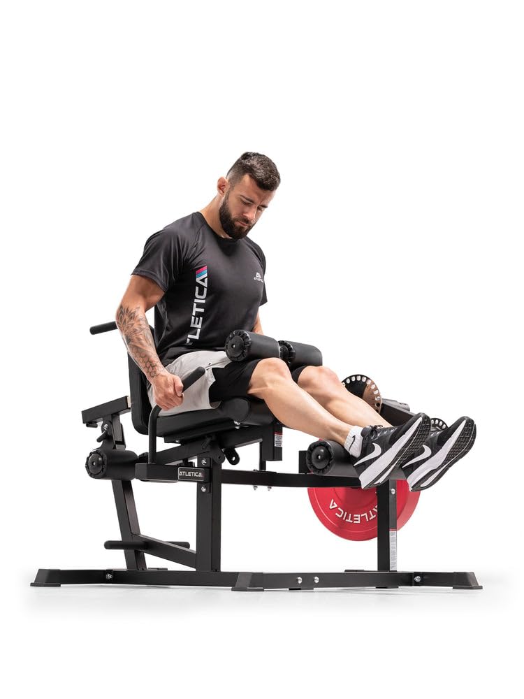 ATLETICA FullBody Multitrainer | Leg Curl | Multifunción para ejercicios de pierna, abdominales y espalda | Carga de placas | Carga máxima de hasta 350 kg