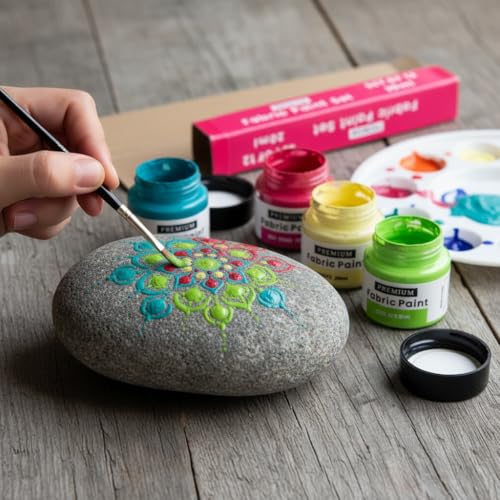 Image of Little Birdie Fabric Paint Set 12 colours X 20ml each | Paint for Fabric, Canvas, Paper, Wood, Furniture, DIY Craft, Home Decor | Multi Surface Paint