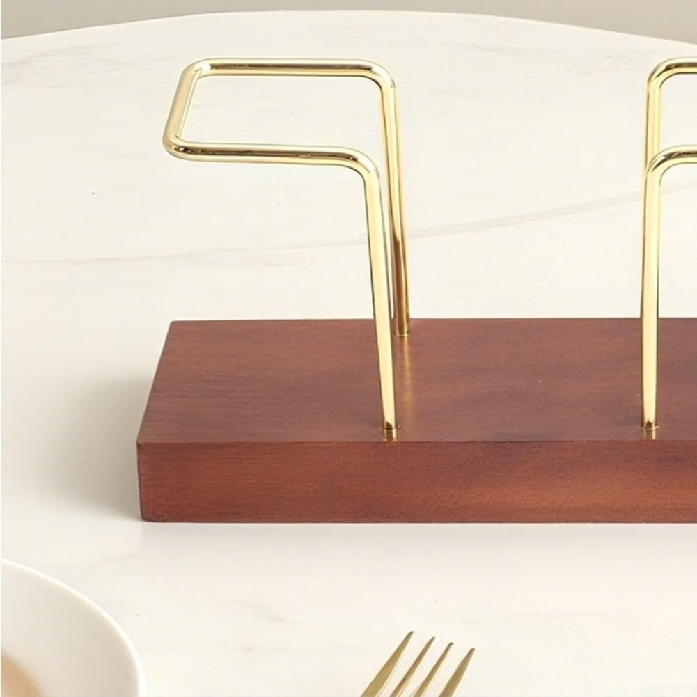 Servilletero dorado nogal para cocina moderna de madera dorada