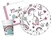 Kit Party Tavola Magic Unicorn per 24 persone (88 pezzi: 24 piatti carta Ø23cm, 24 bicchieri plastica 200ml, 40 tovaglioli carta 33x33cm)