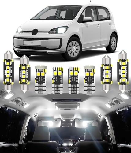 BMT xms Kit d'éclairage LED intérieur pour voiture - Remplacement pour Volkswagen VW UP UP! SEAT Mii Skoda Citigo 2011-2023, éclairage intérieur blanc 6000K, 4 pièces