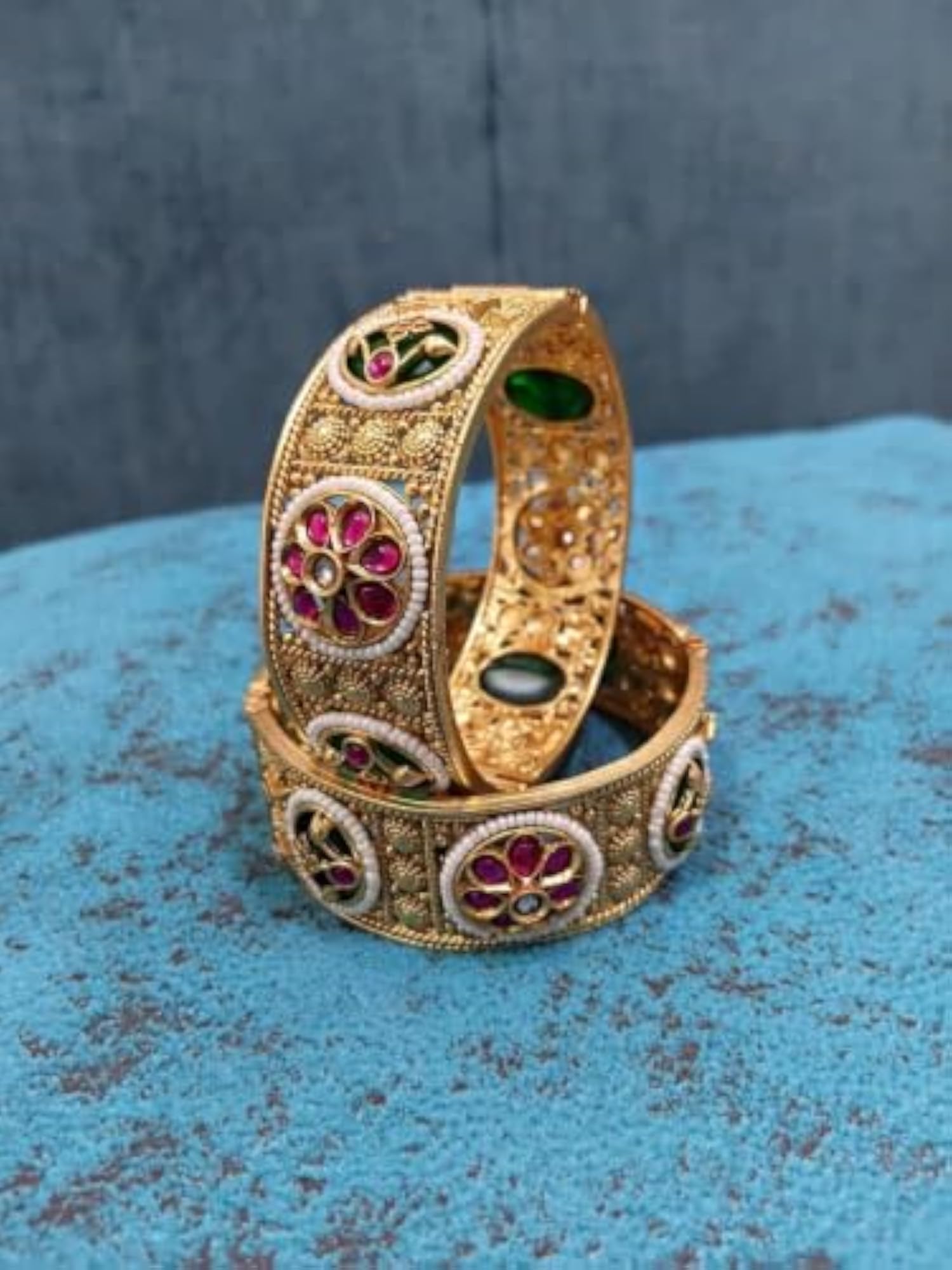 Golden Alloy Bangle for Women, Traditional Design