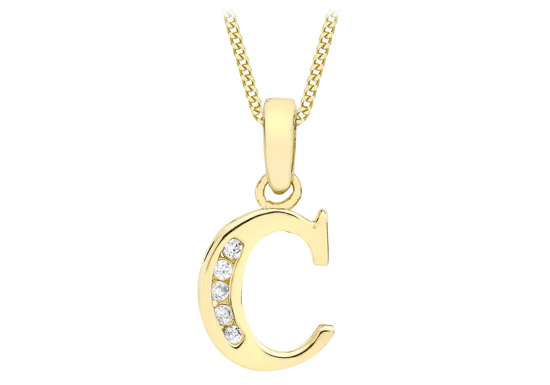 9 karaat ketting met hanger zirkonia 5,5mm voor dames | Lucardi-NL