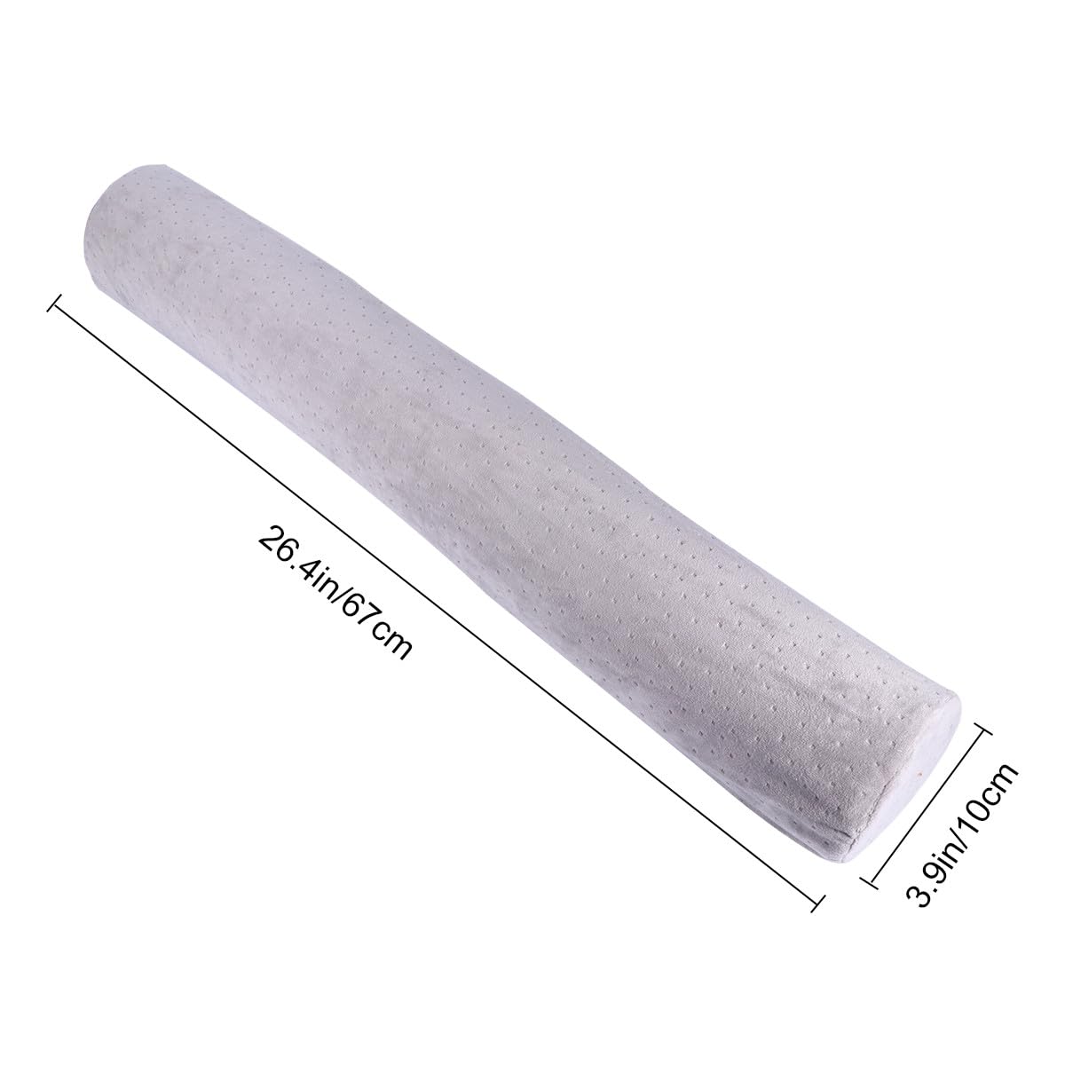 Almohada Cilíndrica Cuello Espuma Viscoelástica Soporte Cervical Multifuncional Color Gris Plateado Diseño Ergonómico para Aliviar Dolor y Mejorar Postura Adecuado para Uso en