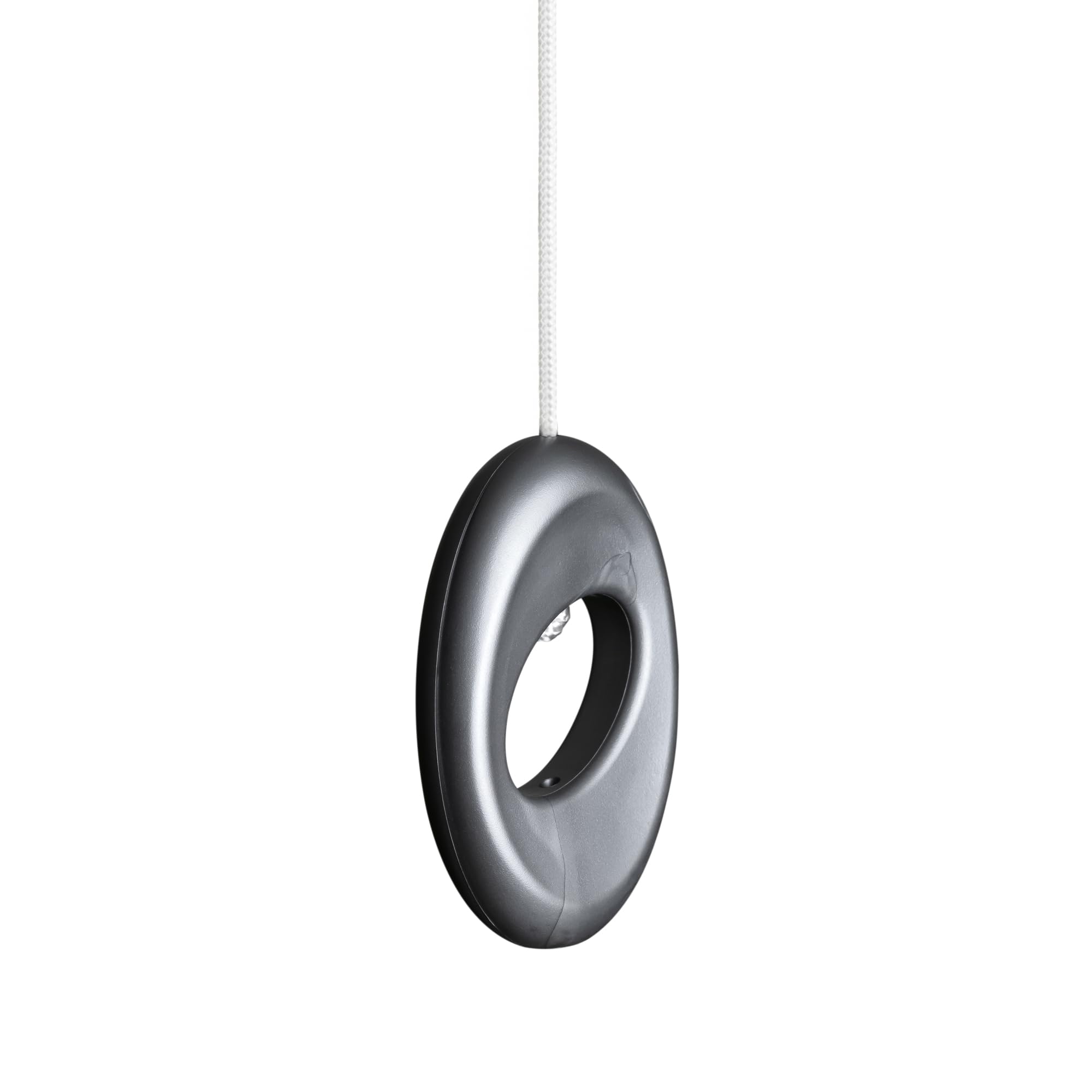 Sleeklight Silver Handle White Cord Bathroom Light Pull Handle, Cord And Connector. Contemporary Unique Design. Black Or Silver With Choice Of Cord Colour. (Silver Handle White Cord)
