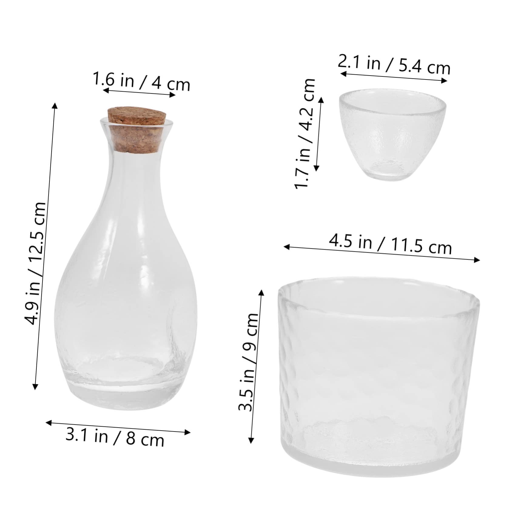 Garneck Japanese Sake Pot Glass Set Creative Design Hand Painted Cherry Blossoms for Home