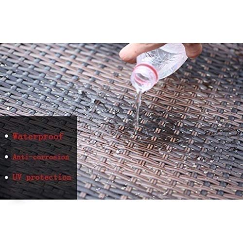 ガーデンテーブルセット ラタン調 会話テーブルビストロセット 四季通用 ガーデンチェアー 籐ガーデン家具セット、（4個）パティオ家具庭のテーブルと椅子セット家族の家具屋外のコーヒーテーブル 組立簡単 4枚目