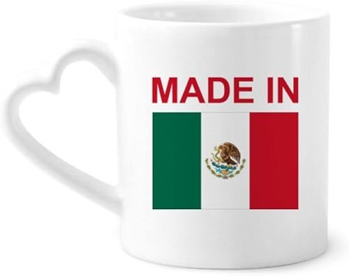 Made In Mexico Country Love Mug Coffee Ceramic Drinkware Glass Heart Cup