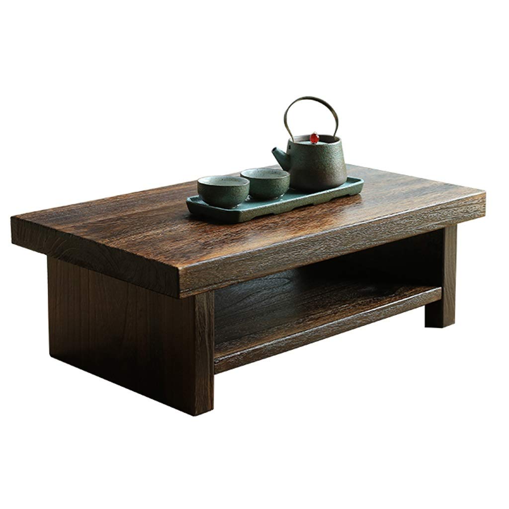 Table basse en bois massif marron 80cm au design d'exception durable