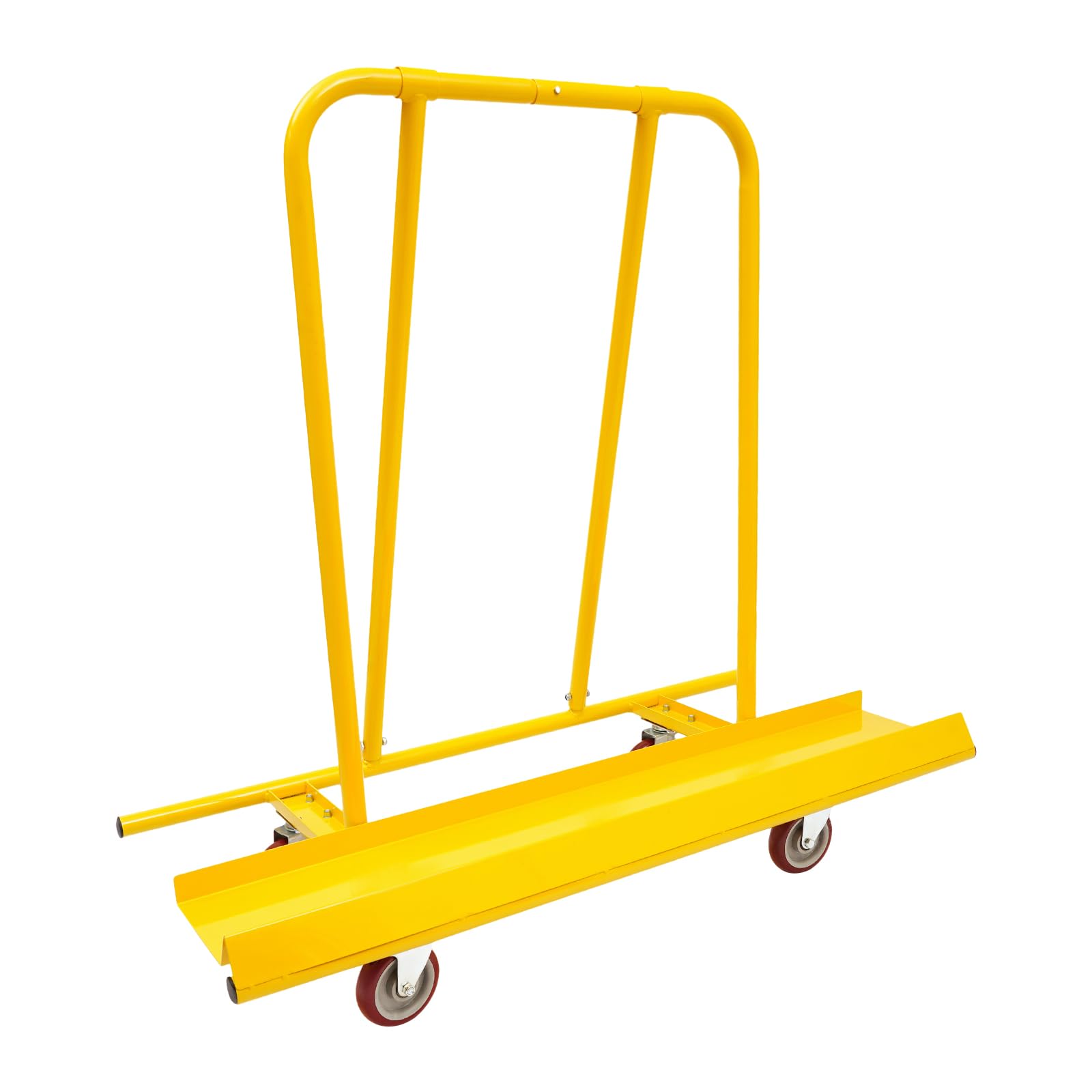 Plattenkarren 800kg Traglast Schwerlast Panelwagen für Trockenbau Baustelle | Schwerlast Plattenkarren mit Panel 4 Rädern für Gipskartonplatten und Holzplatten (Gelb)