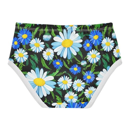 Joisal Cotton Toddlers Underwear Floral Blue Daisy Flowers Black Cute Panties Girl Florals Briefs Underpants 2t2