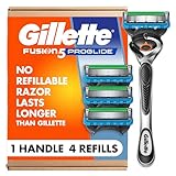 Gillette Fusion ProGlide Razor for Men, Handle + 4 Blade Refills