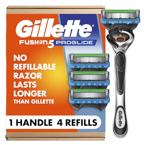 Gillette Fusion ProGlide Razor for Men, Handle + 4 Blade Refills