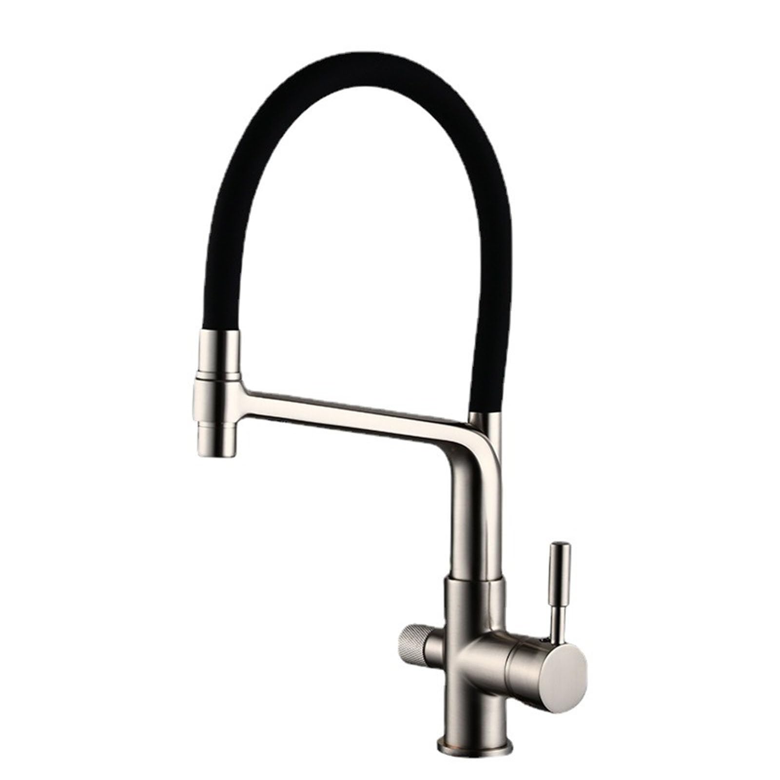 Robinet flexible cuisine 3 voies avec double poignée en laiton