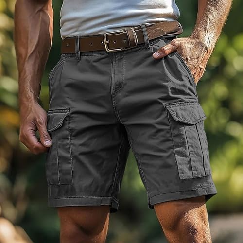 Image of Mens Hiking Cargo Shorts Baggy Lightweight Casual Twill Shorts Summer Outdoor Work Breathable Short Multi Pockets