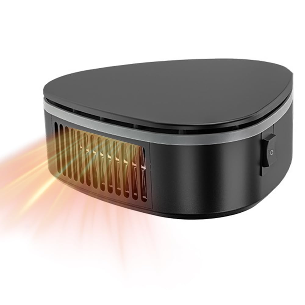 Calentador de Coche 12 V 120 W, Calefactor Coche，2 en 1 de Frío/Calo Calentador Portátil para Coche 360 Grados de rotación con Calentamiento Rápido con Encendedor de Cigarrillos