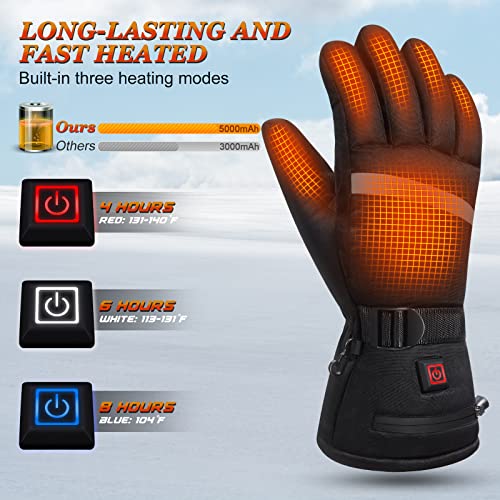 Winter Rechargeable Motorcycle Heated Gloves: Snow Work Thermal Heating Gloves for Man Woman - Touch Screen Windproof… - Image 4