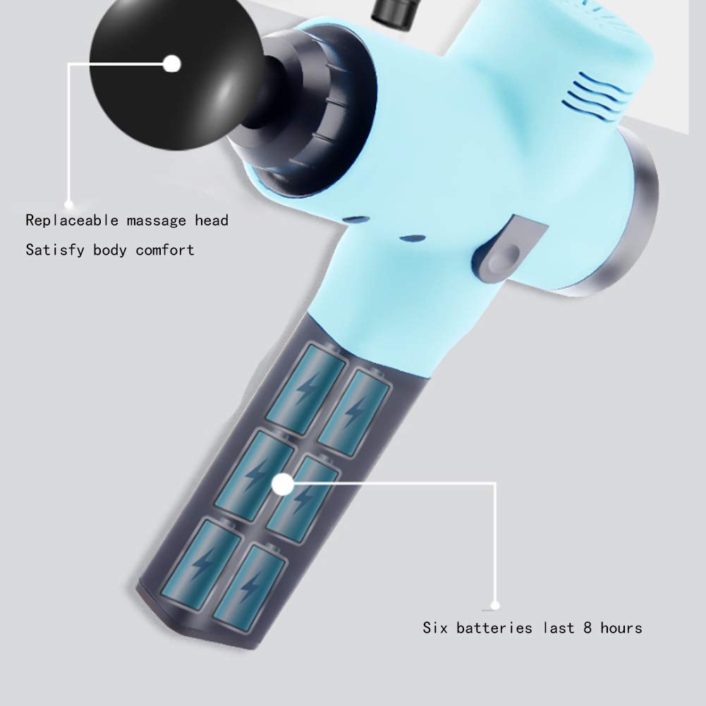 Pistola per Massaggio Muscolare Pistola per Fascia Elettrica Pistola per Massaggio Rilassatore Muscolare Massaggiatore Shock Gun Fitness Fisioterapia lo Strumento Può Sostituire la Testa di Massaggio