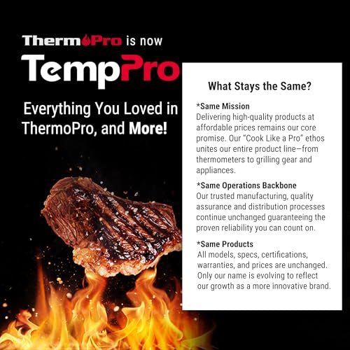Image of TempPro Digital Meat Thermometer with Temperature Indicator, Instant Read Food Thermometer with Pop-up Meat Probe and Backlight for Oil Deep Fry Smoker BBQ Grill Kitchen Candy (Previously ThermoPro)