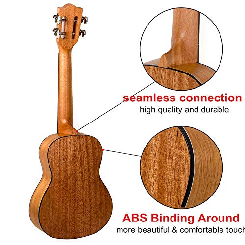 Kmise Ukulélé de concert en épicéa massif acajou tête de guitare classique 23 pouces ukulélé 4 cordes Hawaii Guitar… - Les Beatles, Paul McCartney, John Lennon, RIngo Starr, George Harrison Kmise Ukulélé de concert en épicéa massif acajou tête de guitare classique 23 pouces ukulélé 4 cordes Hawaii Guitar… – Image 5