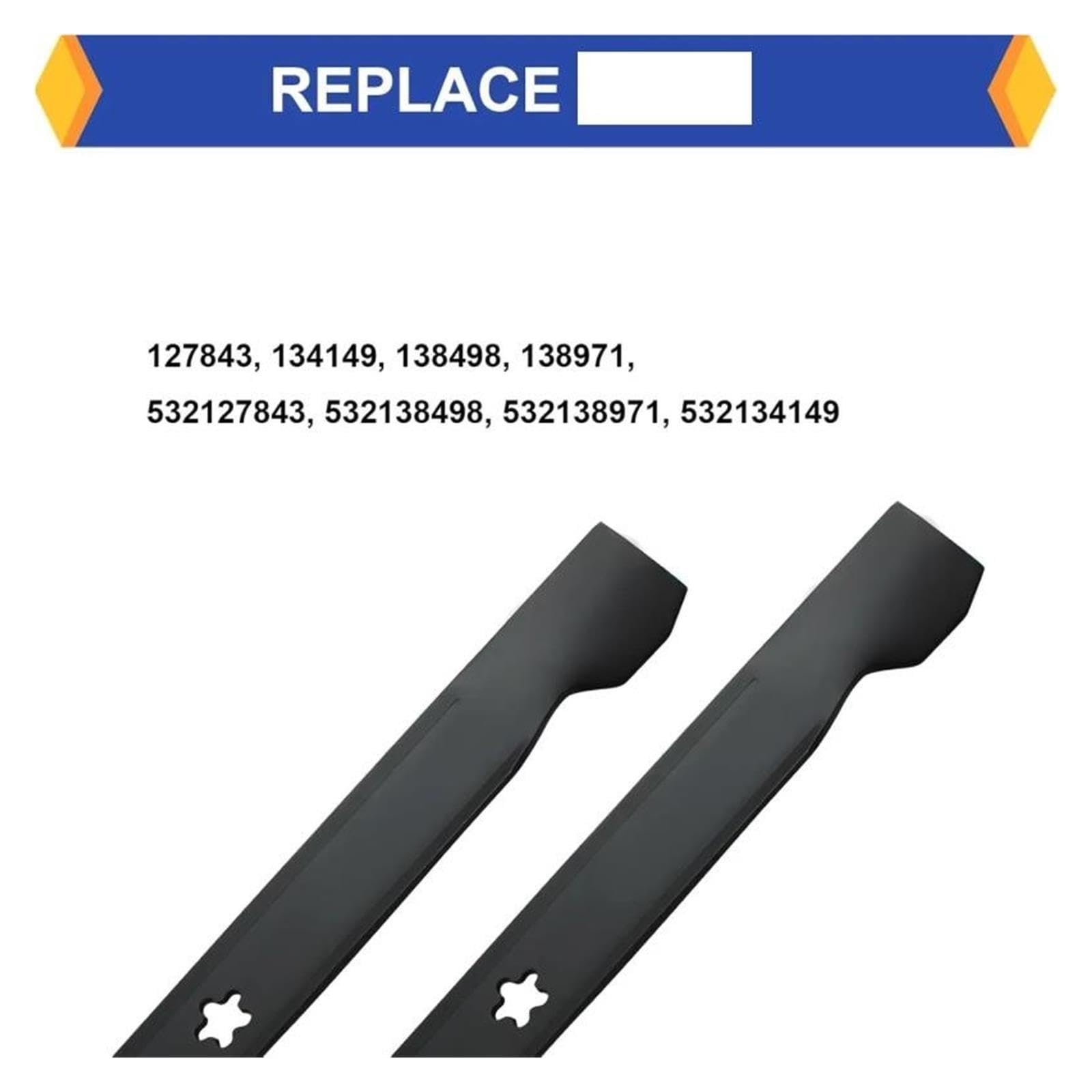 2er-Pack Rasenmähermesser, Kompatibel Mit Craftsman, Husqvarna, Poulan, Ersetzt Die Teilenummern 127843, 138498, 138971, 532127843, 532138498, 532138971