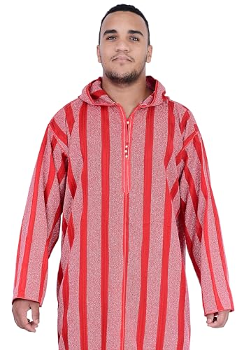 Moroccan Men Clothing Djellaba Handmade and Embroidered Breathable hooded Gray3