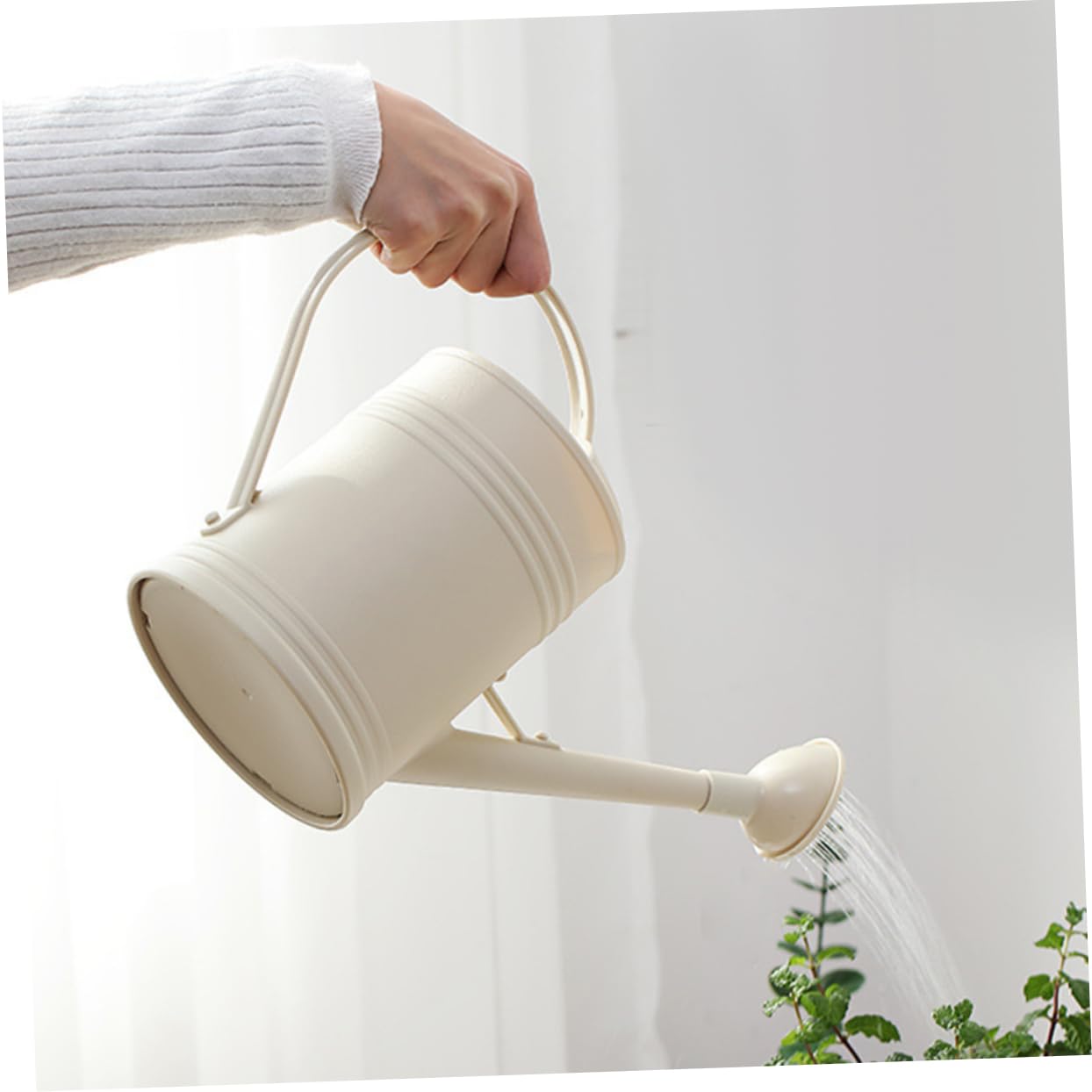 Annaffiatoio 2000ml in Pp Beige, lungo Beccuccio per Irrigazione