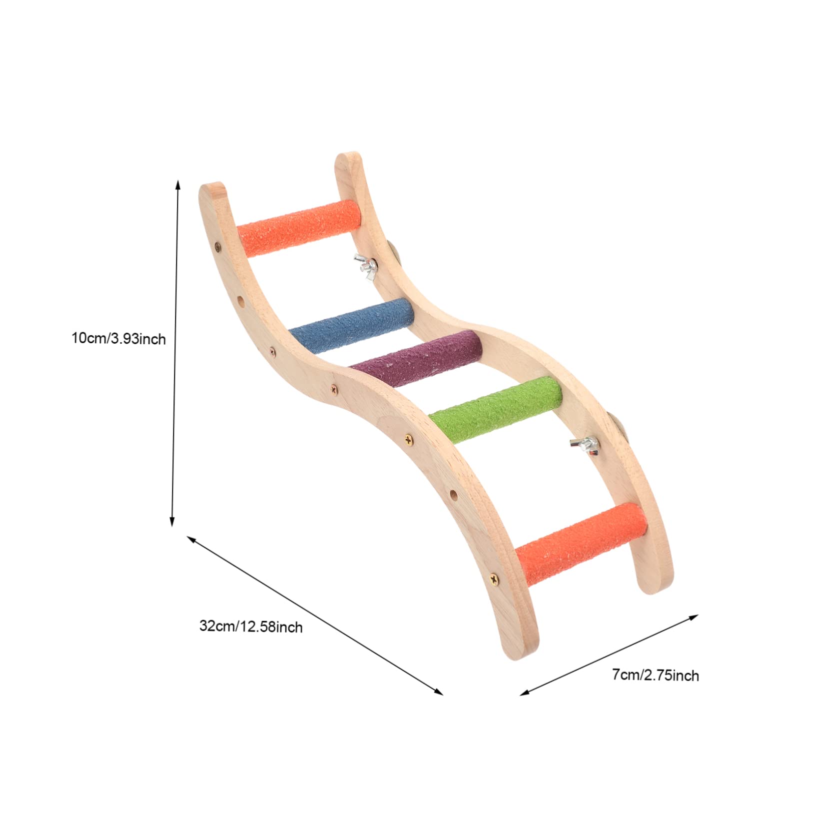 Mipcase Bird Climbing Toy Wooden Parrot Ladder Creative Plaything for Parrots Small Birds Random Color