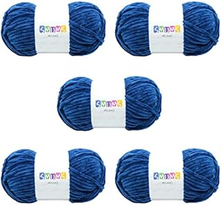 SMUMS Super Chunky | Knitting Wool Yarn for Crochet | 5 x 100 gr. Balls | 120 Meters 100% Polyester | Thick Yarn | Crochet Yarn| Wool for Crochet | Chunky Wool for Knitting | Velvet Yarn (Apricot, 5)