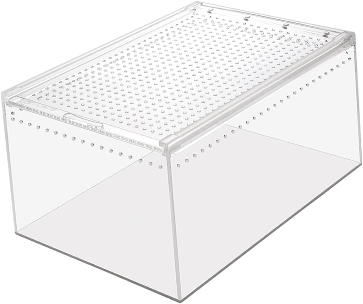 SUPVOX Leak-Proof Reptile Enclosure Habitat Box for Spiders Lizards and Small Reptiles No Assembly Required Practical Feeding Bin for Tarantula and Small