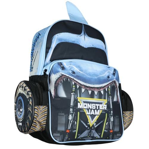 INTIMO Mochila Monster Jam Megalodon – Shark 3D Monster Truck mochila escolar infantil ou mochila de viagem