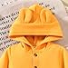 KOZBY 0-3 Months Unisex Baby Boy Girl Hooded Jumpsuit Long Sleeves Romper Outfits Infant Gender Neutral Solid Color Loose Clothes Fall Winter Spring Yellow
