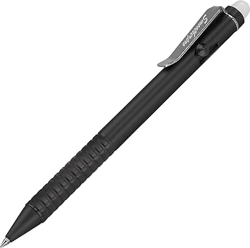 SMOOTHERPRO Bolt Action Pen, Stainless Steel Erasable Ballpiont Pen Compatible with Pilot FriXion Refill, EDC Pen for Writing, Black SSF020S