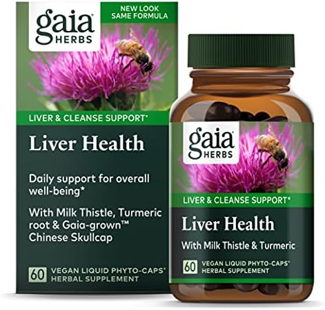 Gaia Herbs Liver Health - Liver Supplement with Milk Thistle, Turmeric Root with Curcuminoids,Schisandra, and Licorice Root for Liver and Cleanse Support-60 Vegan Liquid Phyto-Capsules(30-Day Supply)
