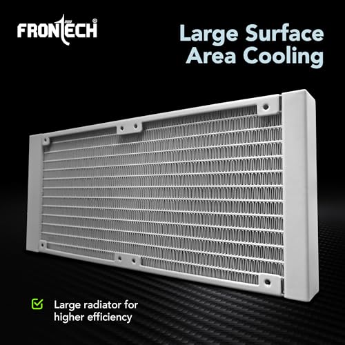 Image of Frontech AIO CPU Cooler with Heatsink | 240mm ARGB Liquid Cooler | Dual 120mm PWM Fans up to 1800 RPM | Copper Cold Plate | Intel LGA 1700 /1200 & AMD AM4 /AM5 | 1 Year Warranty (CPF-0009)