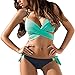 Produktbild Damen Bikini-Sets Bademode Bikini Push-up Bikinioberteil mit Nackenträger - Seitlich Gebunden Bikinihose und Neckholder Bikini Bademode für Damen, Türkis, S