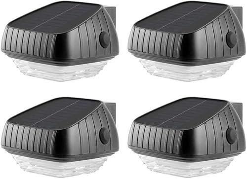 4 Pack Solar Step Lights for Outside, Solar Stair Lights Waterproof IP65, Solar Step Lights With Automatic Dusk To Dawn Sensor For Outdoor For