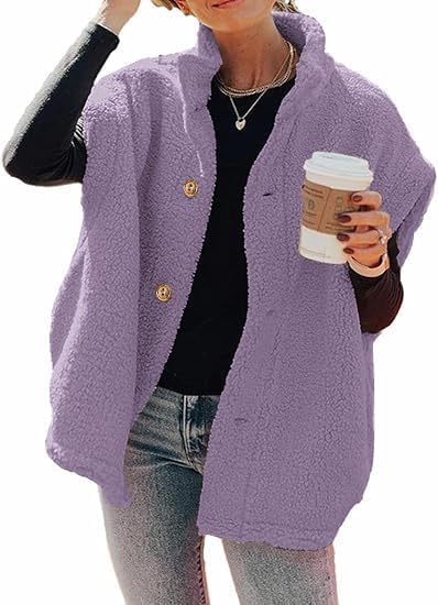 Hongqizo Womens Fuzzy Fleece Vest Casual Oversized Warm Button Down Sherpa Vest Jacket with Pockets - Image 2