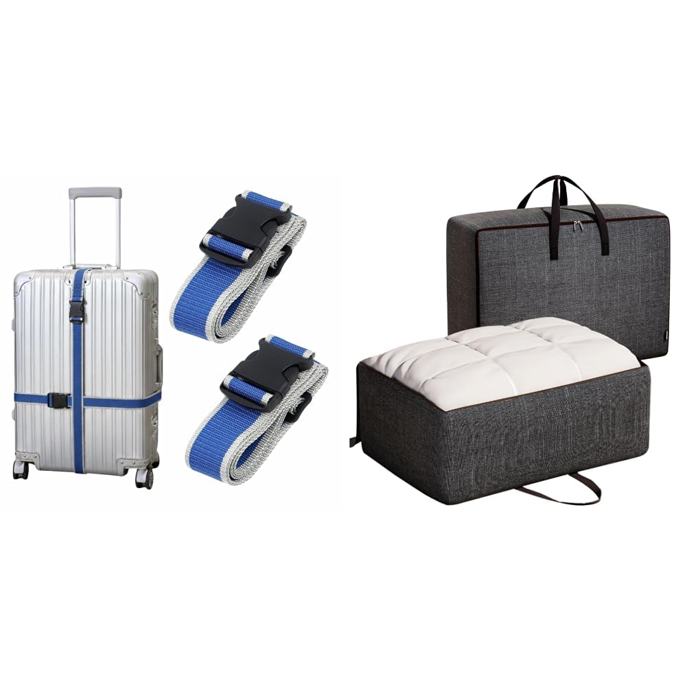 Adjustable Luggage Straps with Heavy-Duty Secure Buckle – Extra-Strong Travel Suitcase + Storage Bag for Clothes, Cloth Organiser for Storage, Under Bed Storage Bag, Wardrobe Bags-image-48